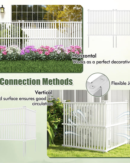Giantex Air Conditioner Fence 2/4 Panels - 45''W x 45''H Outdoor Fence Privacy Screen with Metal Stakes