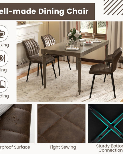 Giantex Upholstered Dining Chairs, Mid Century Retro Kitchen Chairs w/Padded Back & Seat