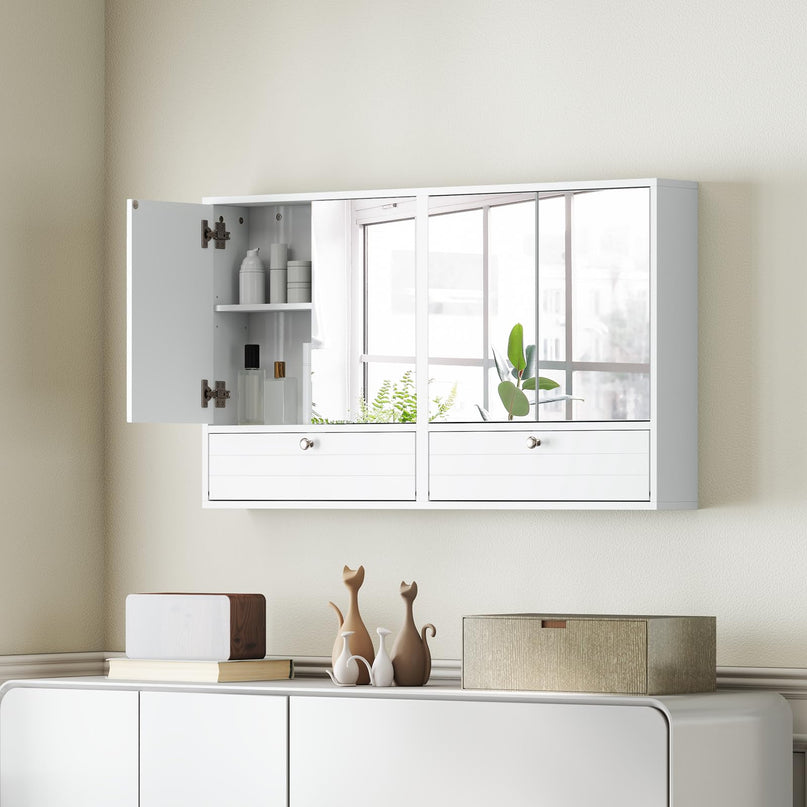 Giantex Medicine Cabinet, Bathroom Wall Mount Cabinet with Mirrored Door