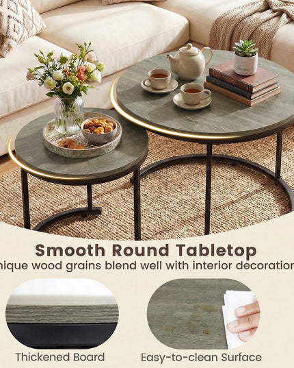 Tables basses gigognes Giantex (lot de 2) pour salon