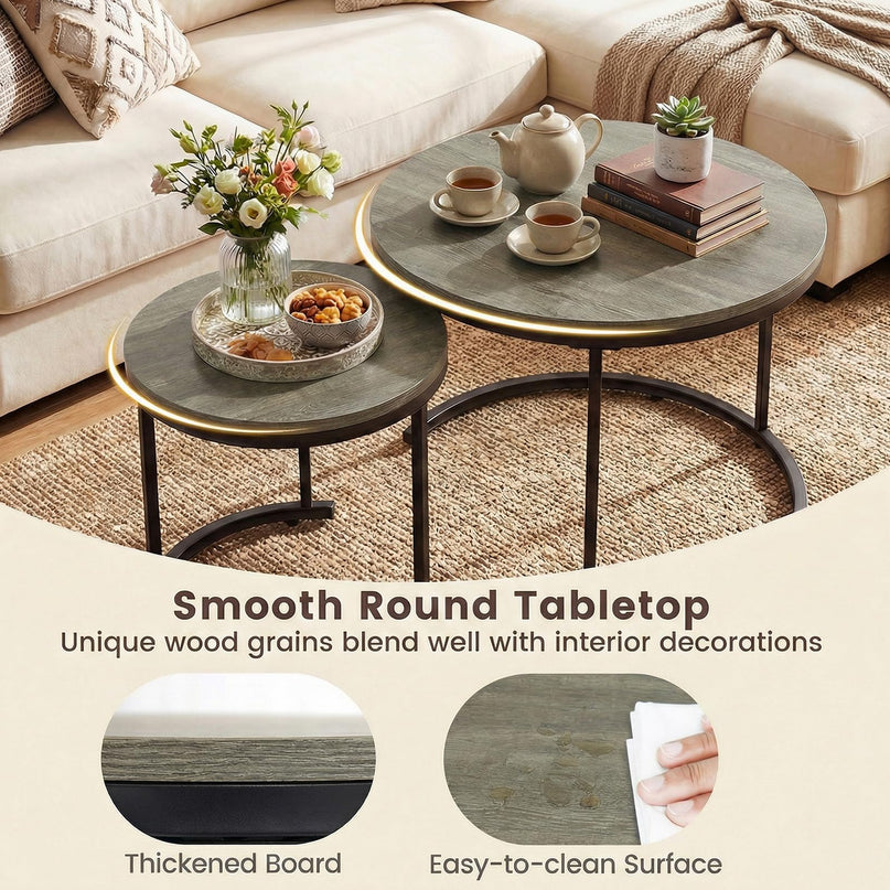 Tables basses gigognes Giantex (lot de 2) pour salon