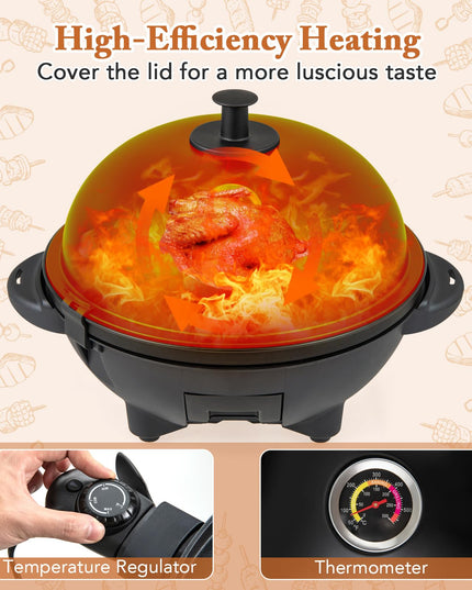 Giantex Electric Grill Outdoor, 1200W Electric BBQ Grills