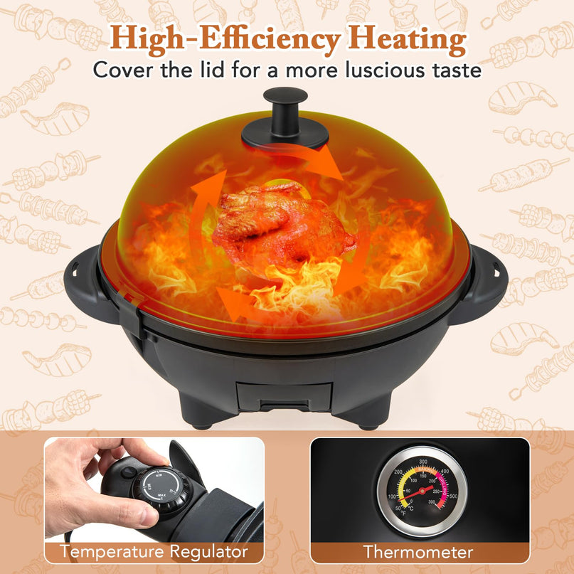 Giantex Electric Grill Outdoor, 1200W Electric BBQ Grills