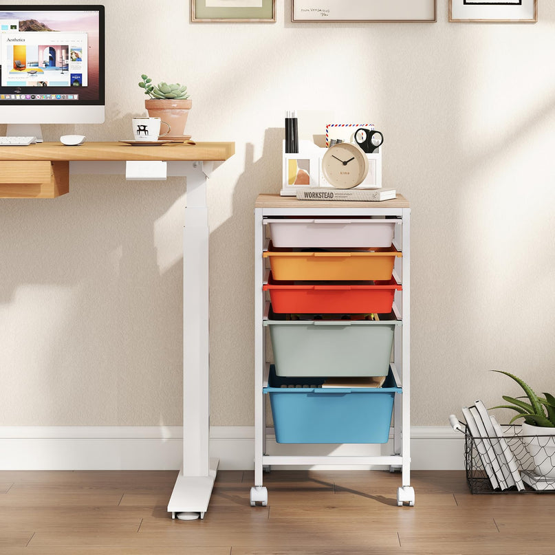 Giantex Rolling Storage Cart with 5 Drawers Utility Cart（25"H）