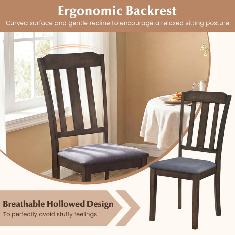 Giantex Wood Dining Chairs Set with Comfortable Backrest & Padded Seat