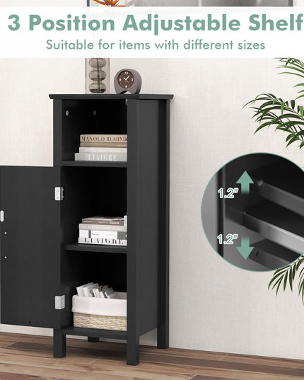 Giantex Narrow Bathroom Storage Cabinet - Corner Unit with Open Compartment, Adjustable Shelf
