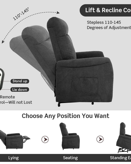 Giantex Power Lift Recliner Chair for Elderly, Ergonomic Lounge Chair