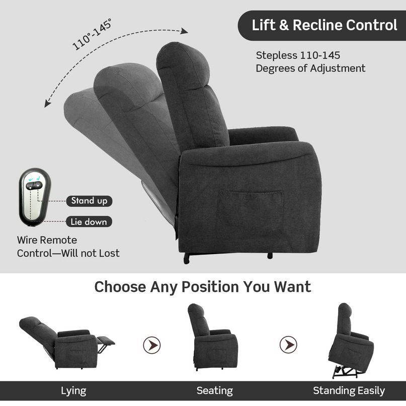 Giantex Power Lift Recliner Chair for Elderly, Ergonomic Lounge Chair