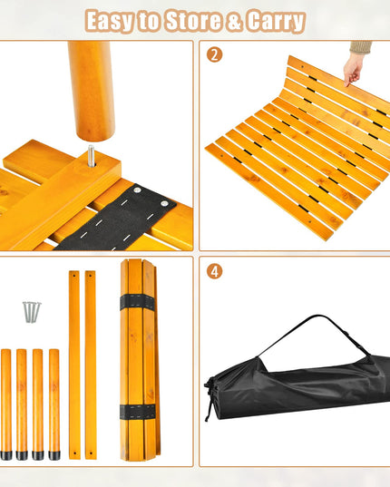 Giantex Portable Camping Table, Folding Picnic Table with Carrying Bag & Roll-up Tabletop