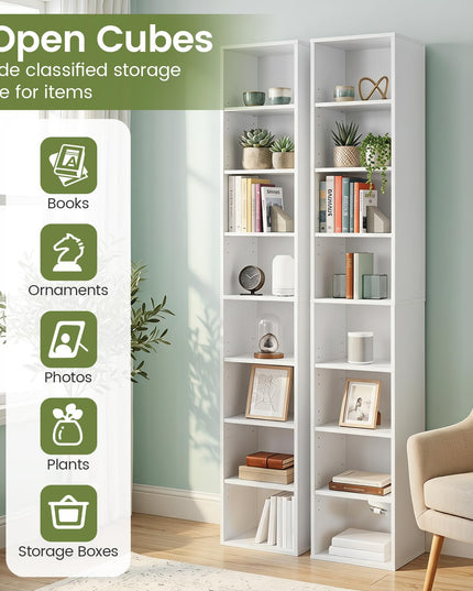 Giantex 8-Tier Slim Media Tower Rack for Home Office