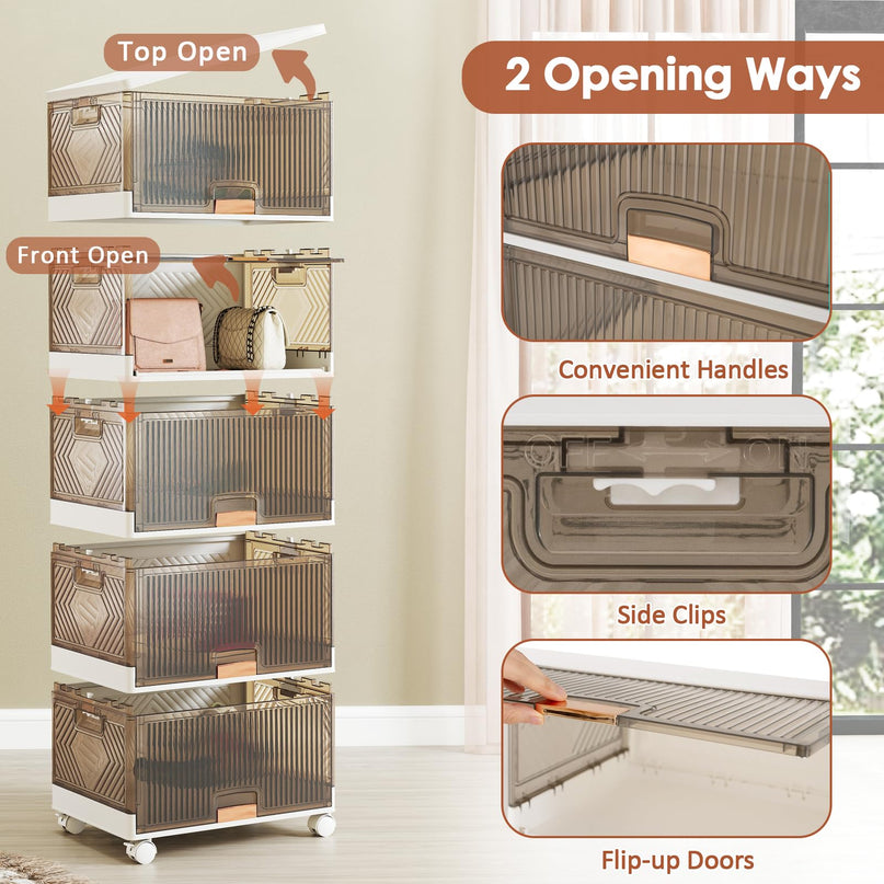 Giantex 6 Tier Stackable Storage Bins with Lids
