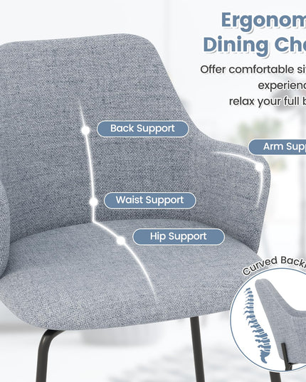 Giantex Dining Chairs Set, Upholstered Accent Chairs w/Curved Backrest