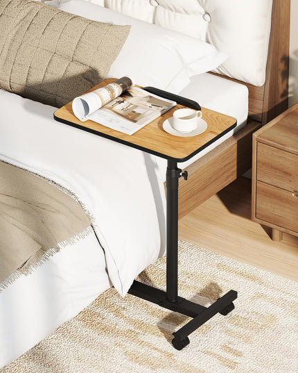 Table de lit Giantex avec roues Table de chevet médicale réglable