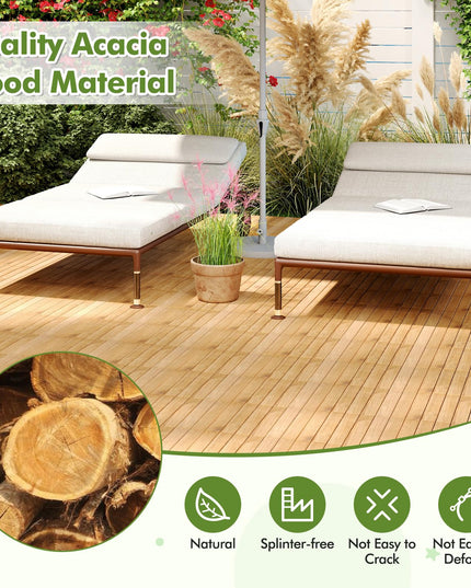 Giantex 30 PCS Acacia Wood Interlocking Patio Deck Tiles