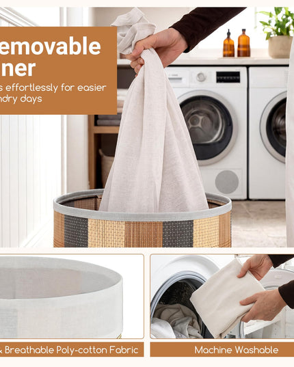 Giantex 13.2 Gal Large Capacity Clothes Hamper w/Removable & Machine-Washable Liner & 3 Handles