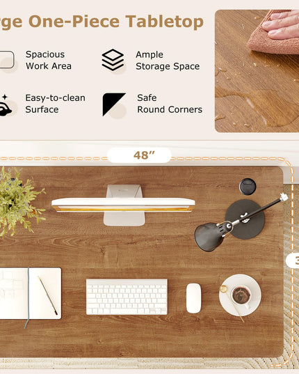 Giantex Universal Wood Table Top 48 x 30 inch Solid One-Piece Desk top