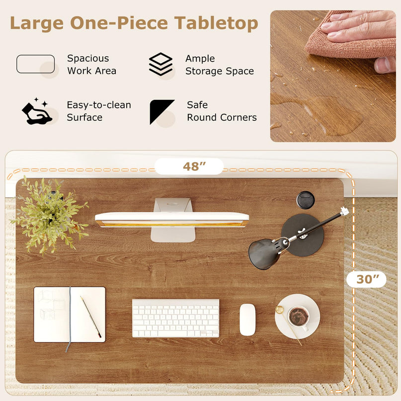 Giantex Universal Wood Table Top 48 x 30 inch Solid One-Piece Desk top