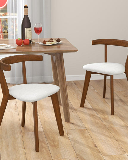 Giantex Wooden Dining Chairs, Farmhouse Hanging Kitchen Chairs w/Rubber Wood Frame