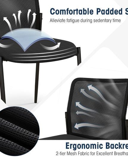 Giantex Waiting Room Chairs - Stackable Guest Chairs w/Ergonomic Backrest