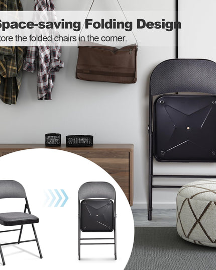 Lot de 6 chaises pliantes Giantex - Chaises de salle d'attente avec structure métallique