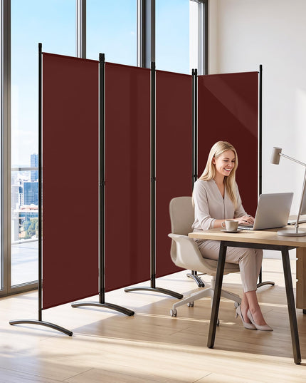 Giantex 4 Panel Room Divider, 5.6Ft Folding Screen, Home Office Freestanding Tall Partition
