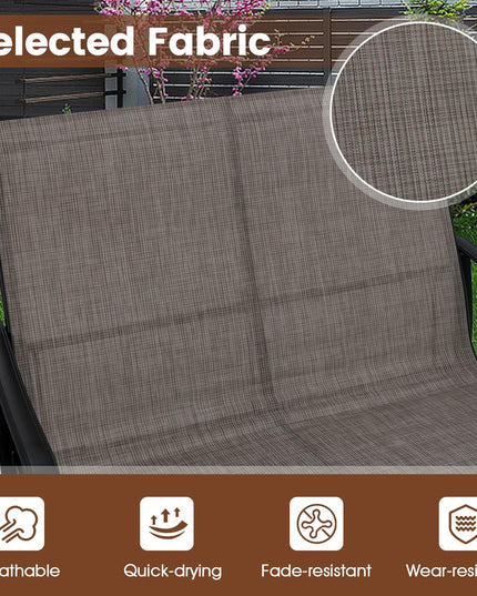 Giantex 2-Person Outdoor Glider Bench with High Backrest