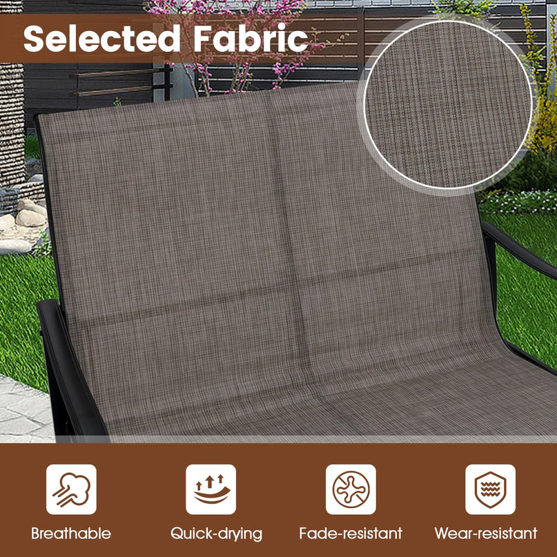 Giantex 2-Person Outdoor Glider Bench with High Backrest