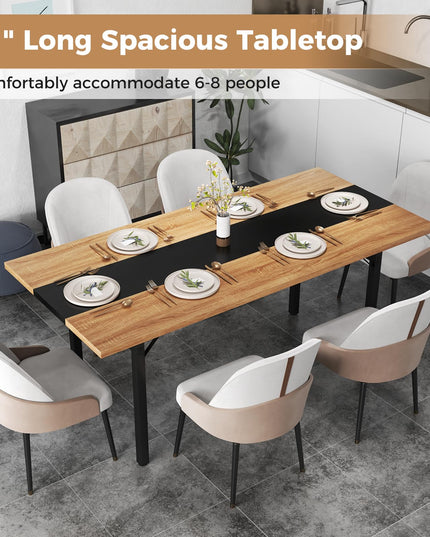 Giantex Table à manger 180 cm pour 6 à 8 personnes, grande table de cuisine