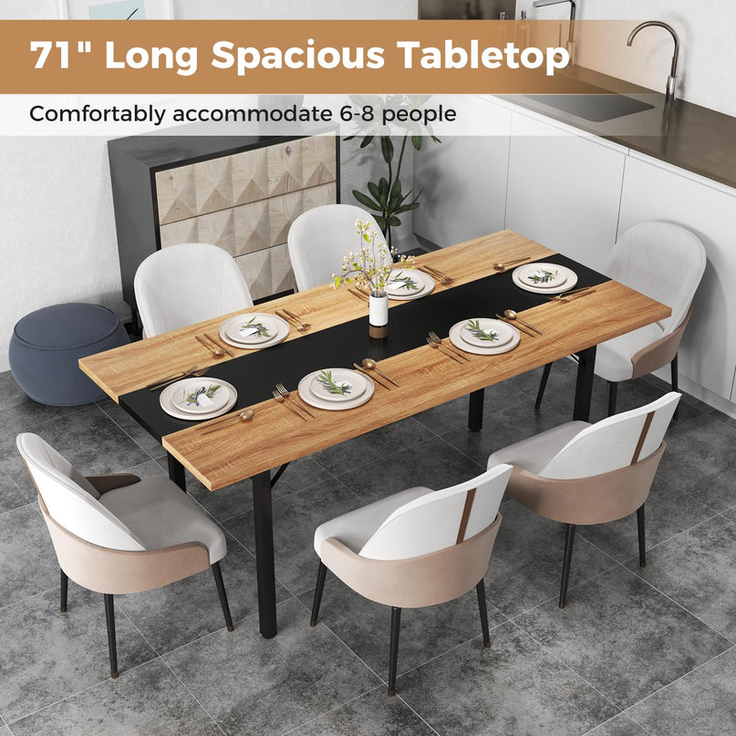 Giantex 71" Dining Table for 6-8 People, Large Kitchen Table