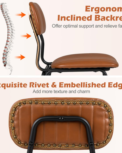 GIANTEX Modern Dining Chairs Set w/ Ergonomic Back & Metal Legs