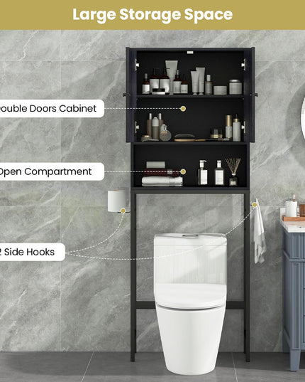 Giantex Over The Toilet Storage Cabinet - Toilet Shelf Rack with Anti-Tip Device