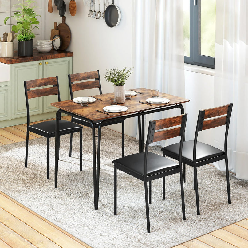Giantex Ensemble de salle à manger 5 pièces pour 4 personnes (109 cm)