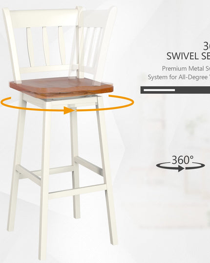 30.5 Inch Rubber Wood Bar Chairs - Giantex