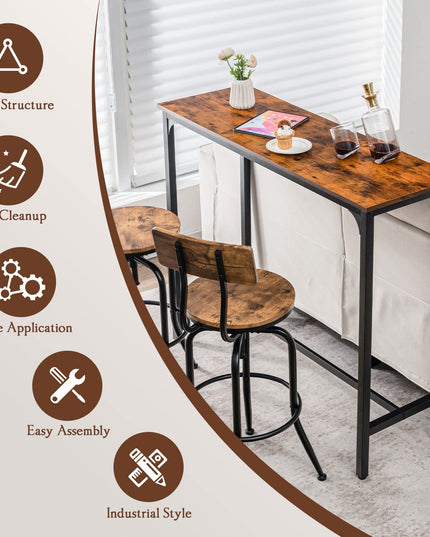 Giantex 48" Narrow Console Table - Long Bar Table, Rectangular Kitchen Dining Table