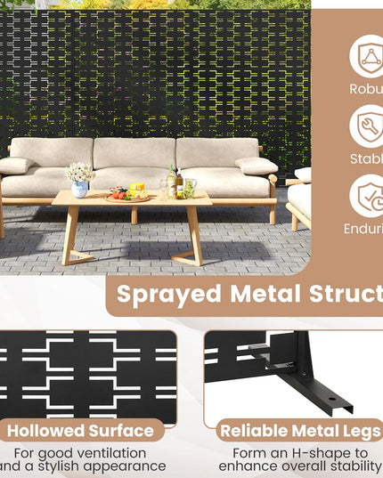 Giantex Metal Privacy Screen 72''H x 48''W for Garden