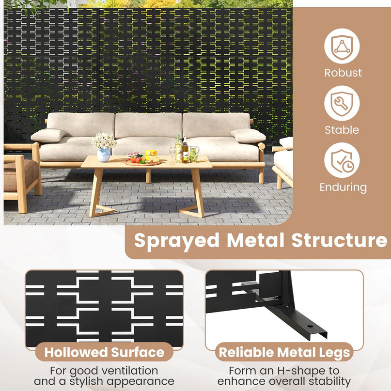 Giantex Metal Privacy Screen 72''H x 48''W for Garden