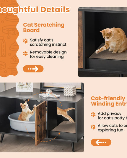 Giantex Cat Litter Box Enclosure, Hidden Cat Washroom Furniture