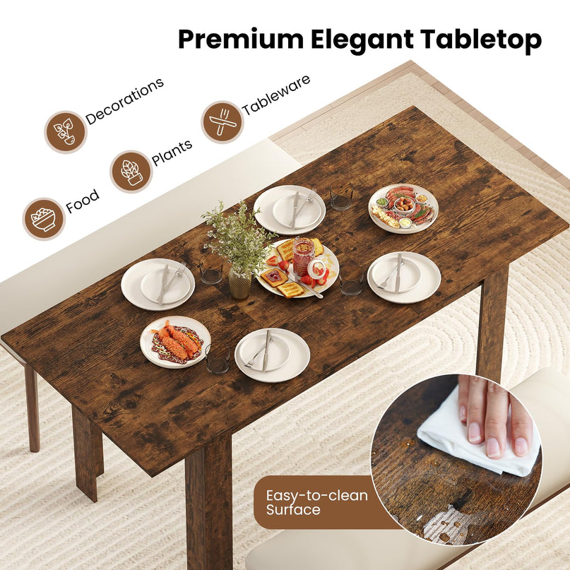 Giantex 47"-62" Extendable Dining Room Table for 4-8 Farmhouse Dining Table