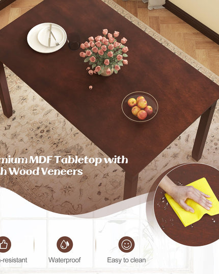 Giantex Dining Table for 4 People, 48” x 29” Kitchen Table with Wood Legs, Rectangular Dinner Table for Small Space