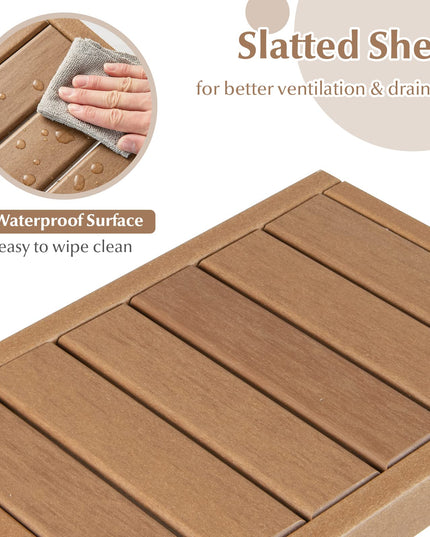 Giantex Shower Bench Waterproof HDPE - Shower Stool, Plastic Spa Bath Step Foot Rest for Bathroom