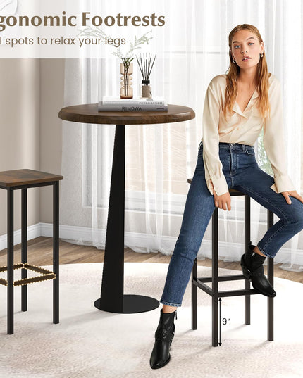 Giantex Bar Stools Set of 4, 26" Backless Barstools with Metal Legs & Footrest, Breakfast Bar Dining Chairs