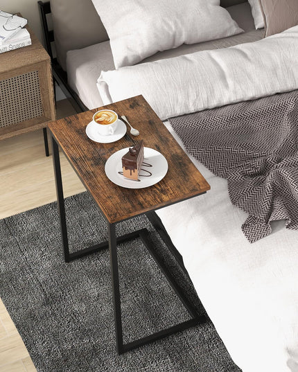 Giantex C Shaped End Table, 26.5" Slide-Under Couch Table for Laptop Coffee Snack