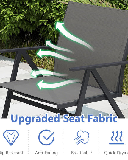 Giantex Patio Chairs Set of 2 w/Sturdy Metal Frame & Breathable Seat Back