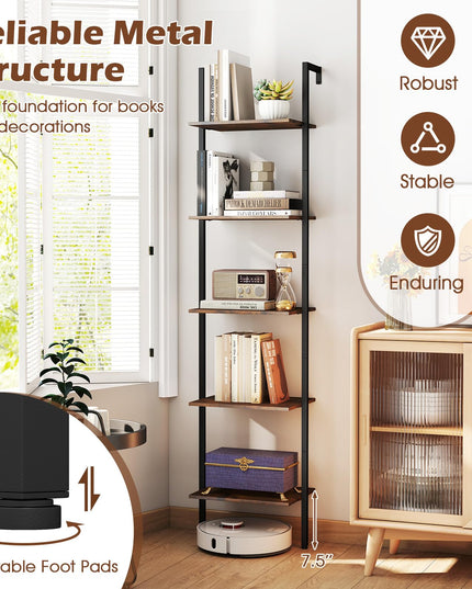 Giantex 5 Tier Ladder Shelf for Living Room Bedroom Home Office