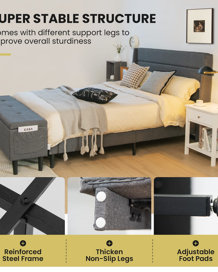 Giantex Bed Frame with Storage Ottoman