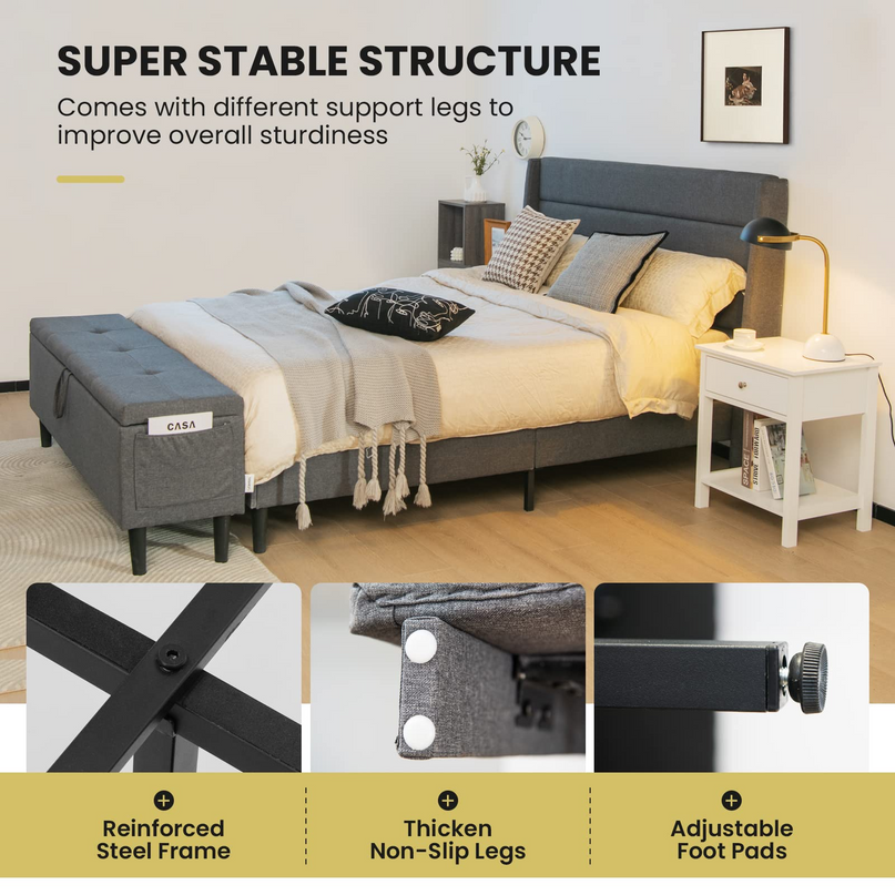 Giantex Bed Frame with Storage Ottoman