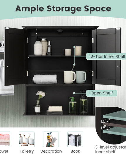 Giantex Bathroom Wall Mounted Cabinet - Storage Cabinet w/Adjustable Shelf