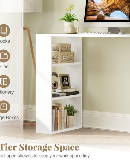 Giantex 36 Inch Compact Home Office Desk with Storage Open Shelves and Anti Tipping Kit