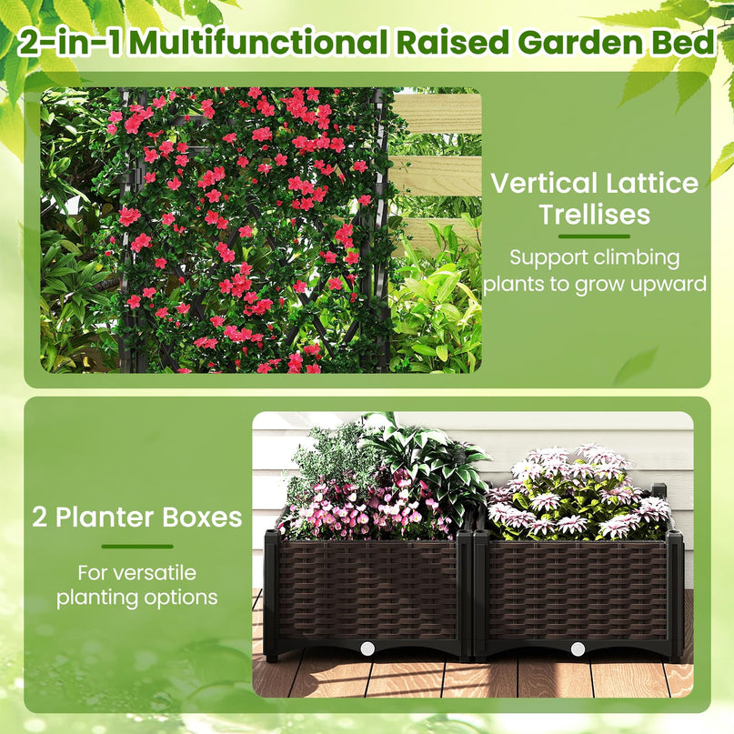 Jardinière surélevée Giantex avec treillis