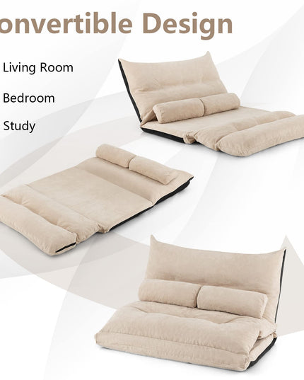 Giantex Adjustable Floor Sofa Bed, Foldable Lazy Couch Bed with Adjustable Backrest